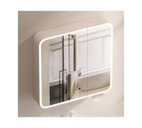 HBOOMOEM Mobile A Specchio per Bagno Armadietto da Parete,Specchio Bagno Contenitore con Mensola Regolabile,Spazio di Archiviazione Nascosto, Facile da Installare.(Smart Model,78 * 70 * 13CM)