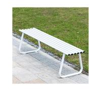 HBOOMOEM Panca da Giardino da Esterno, Panchina in Ferro da Esterno, Vanta una Notevole Capacità di Carico ed è Adatto a Portici, Prati, Giardini e Cortili.(White,Backless)