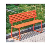 HBOOMOEM Panca da Giardino da Esterno, Panchina in Ferro da Esterno, Vanta una Notevole Capacità di Carico ed è Adatto a Portici, Prati, Giardini e Cortili.(Orange,With Backrest)