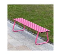 HBOOMOEM Panca da Giardino da Esterno, Panchina in Ferro da Esterno, Vanta una Notevole Capacità di Carico ed è Adatto a Portici, Prati, Giardini e Cortili.(Pink,Backless)