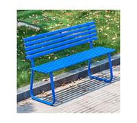 HBOOMOEM Panca da Giardino da Esterno, Panchina in Ferro da Esterno, Vanta una Notevole Capacità di Carico ed è Adatto a Portici, Prati, Giardini e Cortili.(Blue,With Backrest)