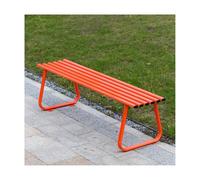 HBOOMOEM Panca da Giardino da Esterno, Panchina in Ferro da Esterno, Vanta una Notevole Capacità di Carico ed è Adatto a Portici, Prati, Giardini e Cortili.(Orange,Backless)