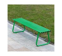 HBOOMOEM Panca da Giardino da Esterno, Panchina in Ferro da Esterno, Vanta una Notevole Capacità di Carico ed è Adatto a Portici, Prati, Giardini e Cortili.(Green,Backless)