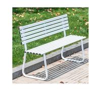 HBOOMOEM Panca da Giardino da Esterno, Panchina in Ferro da Esterno, Vanta una Notevole Capacità di Carico ed è Adatto a Portici, Prati, Giardini e Cortili.(White,With Backrest)