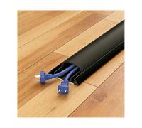 HBOOMOEM Passacavi Pavimento，Copricavo Pavimento，Facile da installare, previene efficacemente i rischi di inciampo ed è adatto sia al montaggio a parete che a pavimento.(Black,No. 5-1m)