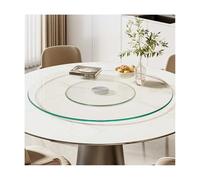 HBOOMOEM Piatto Da Portata In Vetro Temperato，Vassoio Da Tavolo Da Pranzo Trasparente Rotondo，Ruota Di 360° Ed è Adatto Per Banchetti, Tavoli Da Pranzo, Cucine.(Standard version,90CM/35.4in)