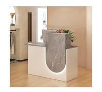 HBOOMOEM Piccola Reception，Reception Moderna，Reception Tavolo Bancone，Banco Reception Ufficio，con Cassetto, Consente di Risparmiare Spazio Ed è Facile da Installare.(Splicing,Right_100CM/39.4IN)