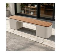 HBOOMOEM Poltrone da Giardino Esterno, Sedia da Esterno, Resistente Agli Agenti Atmosferici, Design Senza Schienale, Adatto a Parchi, Giardini, Patii e Aree Ricreative.(Off-white,120 * 40 * 45CM)