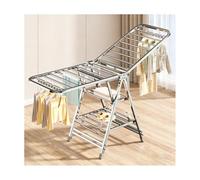 HBOOMOEM Stendibiancheria Di Grandi Dimensioni，Stendino Autonomo Con Barra Per Appendere，Risparmiando Spazio E Adatto Per Asciugare Vestiti, Asciugamani, Lenzuola, Ecc.(Triple-layer,180CM/70.9in)