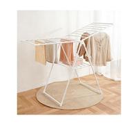 HBOOMOEM Stendibiancheria In Acciaio，Stendino Autonomo Con Barra Per Appendere，Design Salvaspazio, Realizzato In Metallo, Adatto Per Asciugare Vestiti, Lenzuola, Ecc.(White,136CM/53.5in)