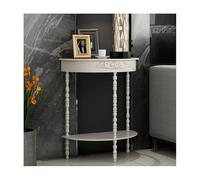 HBOOMOEM Tavolo A Mezza Luna Per Corridoio，Tavolo Divano Decorativo Semicircolare，Stile Moderno, Adatto A Soggiorni, Corridoi, Ingressi, Corridoi, Uffici, Ecc.(White,Twisted legs)