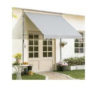 HBOOMOEM Tenda Balcone Esterno，Tende Da Sole A Bracci Estensibili，Impermeabile E Resistente Ai Raggi Uv, Adatto Per Ingressi, Balconi, Grondaie E Luoghi Esterni.(Light gray,200CM/78.7in)