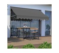 HBOOMOEM Tenda Da Sole A Bracci Estensibili，Tenda Parasole Da Esterno A Manovella，Angolo E Altezza Regolabili, Adatti for L'Uso In Giardini Esterni, Parchi E Balconi.(Gray,150CM/59in)