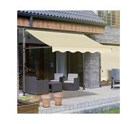 HBOOMOEM Tenda Da Sole A Bracci Estensibili，Tenda Parasole Da Esterno A Manovella，Angolo E Altezza Regolabili, Adatti for L'Uso In Giardini Esterni, Parchi E Balconi.(Ivory,200CM/78.7in)