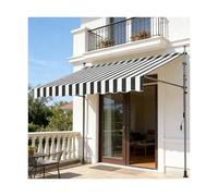 HBOOMOEM Tenda Per Terrazzo Esterno，Tenda Da Sole Per Balconi Senza Foratura，Dotato Di Manovella E Altezza Regolabile, è Adatto A Balconi, Giardini E Terrazze.(Gray and white,350CM/137.8in)