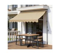 HBOOMOEM Tenda Per Terrazzo Esterno，Tenda Da Sole Per Balconi Senza Foratura，Dotato Di Manovella E Altezza Regolabile, è Adatto A Balconi, Giardini E Terrazze.(Beige,400CM/157.5in)
