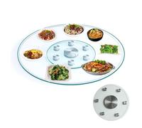 HBOOMOEM Vassoio Da Portata Rotondo Lazy Susan，Piatto Girevole Da Tavolo In Vetro Temperato Lazy Susan，Adatto Per Riunioni Di Famiglia, Hotel, Ristoranti, Ecc.(E,70CM/27.6in)