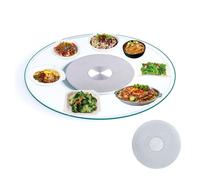 HBOOMOEM Vassoio Da Portata Rotondo Lazy Susan，Piatto Girevole Da Tavolo In Vetro Temperato Lazy Susan，Adatto Per Riunioni Di Famiglia, Hotel, Ristoranti, Ecc.(C,110CM/43.3in)