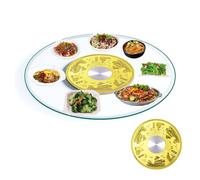 HBOOMOEM Vassoio Da Portata Rotondo Lazy Susan，Piatto Girevole Da Tavolo In Vetro Temperato Lazy Susan，Adatto Per Riunioni Di Famiglia, Hotel, Ristoranti, Ecc.(B,60cm/23.6in)