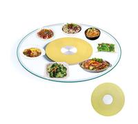 HBOOMOEM Vassoio Da Portata Rotondo Lazy Susan，Piatto Girevole Da Tavolo In Vetro Temperato Lazy Susan，Adatto Per Riunioni Di Famiglia, Hotel, Ristoranti, Ecc.(D,60cm/23.6in)