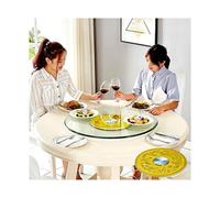 HBOOMOEM Vassoio Da Portata Rotondo Lazy Susan，Piatto Girevole In Vetro Temperato，Ruota Di 360°, Il Che Lo Rende Adatto A Banchetti, Feste E Riunioni Di Famiglia.(A,100CM/39.4in)