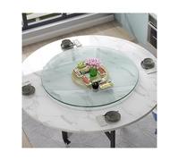 HBOOMOEM Vassoio Da Portata Rotondo Lazy Susan，Piatto Girevole Lazy Susan In Vetro Temperato，Adatto Ai Tavoli Da Pranzo, è Comodo Per Condividere E Servire I Piatti.(80CM/31.5in)