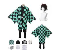 HBQC Costumi di gioco di ruolo anime Kamado Tanjirou cospIay Costume Set completo di parrucche Costume per adulti Costume per festa di carnevale di Halloween