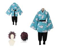 HBQC Costumi di gioco di ruolo anime Kamado Tanjirou cospIay Costume Set completo di parrucche Costume per adulti Costume per festa di carnevale di Halloween