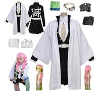 HBQC Costumi di gioco di ruolo anime Kanroji Mitsuri cospIay Costume Set completo di parrucche Costume per adulti Costume per festa di carnevale di Halloween