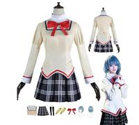 HBQC Costumi di gioco di ruolo anime Magical Girl Madoka Akemi cosplay Set completo di abiti per parrucche - Costumi per adulti e feste di Halloween