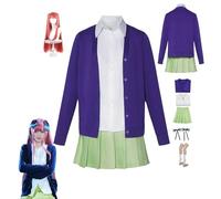 HBQC Costumi di gioco di ruolo anime The Quintessential Quintuplets Nakano Nino cosplay Set completo di abiti per parrucche - Costumi per adulti e feste di Halloween
