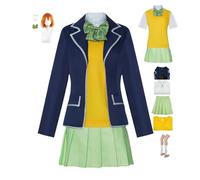 HBQC Costumi di gioco di ruolo anime The Quintessential Quintuplets Nakano Yotsuba cosplay Set completo di abiti per parrucche - Costumi per adulti e feste di Halloween