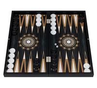HBS GAMES Midnight Pearl Design Backgammon Gioco da tavolo 48 centimetri in legno con pietre da gioco in acrilico amici e adulti