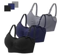 HBselect 3 PCS Reggiseno Allattamento con Estensione Reggiseno Bra Donna Morbido e Traspirante Reggiseno Senza Ferretto e Senza Cuciture