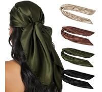 HBselect 4 Pezzi Foulard Donna Quadrato 90x90 cm Sciarpe Donna Seta Multiuso Sciarpa Bandana