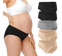 HBselect 5 Pezzi Slip per Gravidanza Morbido e Traspirante Mutandine per Gestante a Vita Bassa e in Cotone Biancheria Intima in Gravidanza