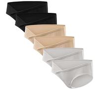 HBselect 6 Pezzi Mutandine per Gestante, Mutande Donna Cotone a Vita Bassa maternità, Morbido e Traspirante Mutande Post Parto Biancheria Intima in Gravidanza