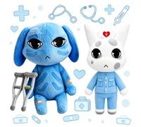HBSFBH 2 Pezzi Anlmal Ho-spltal Peluche, Bambole Morbide in Anlmal Hospltal Peluche, Set di peluche ispirato al gioco dell'ospedale, Figurine Collezionabili per Appassionati, Regalo Per Fan