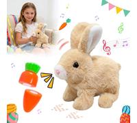 HBSFBH Coniglio Giocattolo Che Salta pasquale, Hopping Coniglio Elettronico Interattivo, Giocattolo Elettronico Coniglio, Coniglio con Suoni e Movimenti, per Abbracciare, Accompagnare, Rilassars