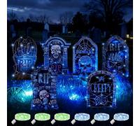 HBSFBH Fluorescenti Lapide Decorazioni, 6 PCS lapide di Halloween Decorazione, Lapidi Halloween Giardino Decorazioni Esterno, Decorazioni Halloween Lapidi Pietre, per Prati, Cortili, cimiteri e Feste