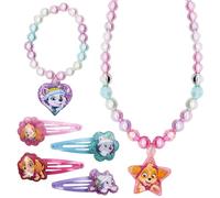 HBSFBH Set di Gioielli Paw Dog per Ragazze, 6 Pezzi Collana Bracciale e Forcine Set, Gioielli Dog Patrol Ragazzine, Dog Bambini Gioielli, per Bomboniere per Feste di Compleanno di Bambine