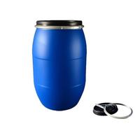 HBSSP Barile Plastica Alimentare con Coperchio E Anello Chiusura, Blu for Stoccaggio dell'Acqua con Parte Superiore Aperta, Fusto HDPE Ermetico for Fermentazione