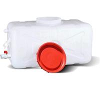 HBSSP Contenitori d'Acqua Serbatoio Stoccaggio dell'Acqua Quadrato Orizzontale Bianco Coperchio Secchio Plastica Uso Alimentare Valvola Auto Guida Autonoma/Esterno(100L)