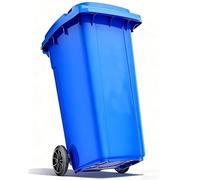 HBSSP Pattumiera Esterni con Coperchio, Capacità Extra-grande/Manico Antiscivolo/Pattumiera Commerciale Residenziale con Ruote(Blue,28 Gallon/100L)