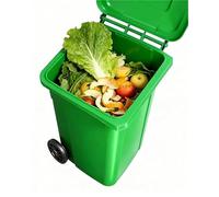 HBSSP Pattumiera Esterno con Coperchio E Ruote, Pattumiera Commerciale Portatile Cucina Grandi Dimensioni, Scanalature Laterali for Patio, Cortile, Terrazza Lungo La Strada(Green,20 Gallon/80L)