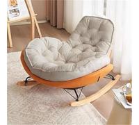 HBSSP Sedia Dondolo Soggiorno Cuscino Moderno Velluto Pelle Daino,Comode Sedie Dondolo Rilassate for Adulti, For Soggiorno Camera Letto(Orange)