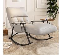 HBSSP Sedie Dondolo Metallo Soggiorno Camera Letto con Schienale Alto, Sedia Dondolo con Schienale Alto, Poltrona Moderna(Grey)