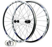 HBSSP Set di Ruote Bici Strada Lega Alluminio 30MM, Mozzo HG for Freno C/V 4 Cuscinetti Sigillati Ruota For Bicicletta Corsa 700C, Velocità Compatibile 8/9/10/11(Blue)