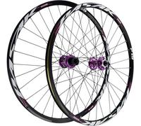 HBSSP Set Ruote MTB 26/27,5/29 Pollici Ruote Mountain Bike con Freno Disco Sgancio Rapido, Cerchio Anteriore E Posteriore Lega Doppio Strato for Cassetta 7-12 Velocità,32 Fori(Purple,27.5inch)
