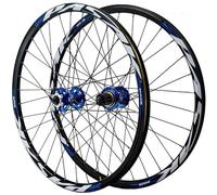 HBSSP Set Ruote MTB 26/27,5/29 Pollici Ruote Mountain Bike con Freno Disco Sgancio Rapido, Cerchio Anteriore E Posteriore Lega Doppio Strato for Cassetta 7-12 Velocità,32 Fori(Blue,26inch)